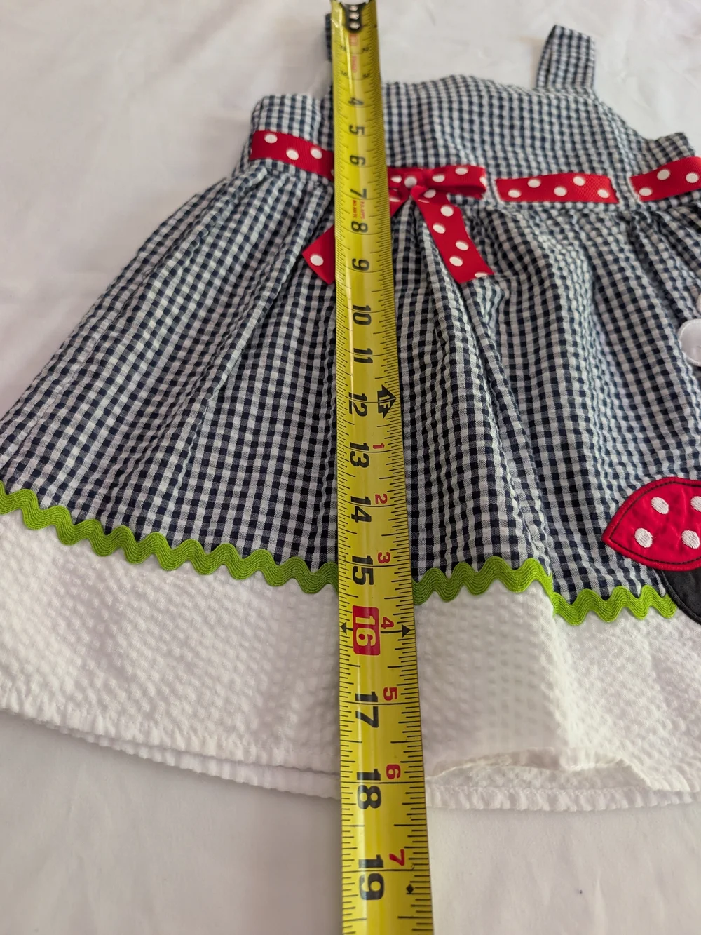 Rare Editions Black Gingham Dress with Red Accents 2t
